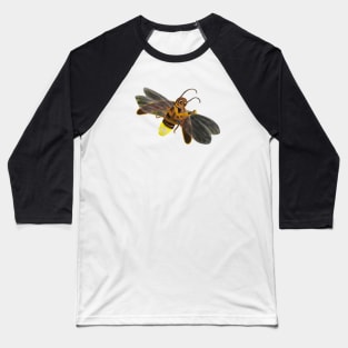 Little Glowing Bug Firefly Lampyridae Illustration Baseball T-Shirt